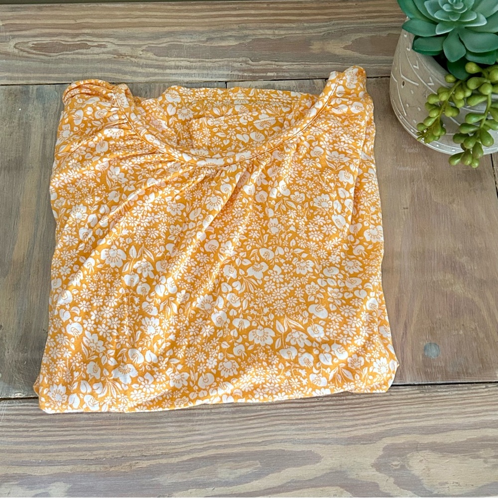 LOFT Outlet Yellow Floral Top